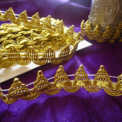 *♥*Moroccan Yellow Gold Metallic Blade Trim 1m*♥* 3枚目の画像