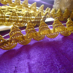 *♥*Moroccan Yellow Gold Metallic Blade Trim 1m*♥* 4枚目の画像