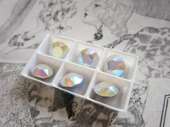 *♥Swarovski Crystal Art1088  39ss White Opal AB 2pcs♥* 4枚目の画像