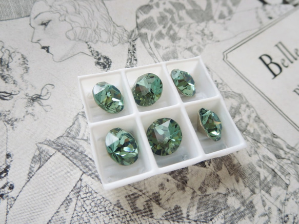 *♥Swarovski Crystal Chaton Stone #1088 39ss Erinite 2pcs*♥* 3枚目の画像