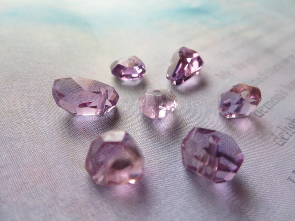 *♥*Amethyst with Smoky Quartz Beautiful cut Beads*♥* 1枚目の画像