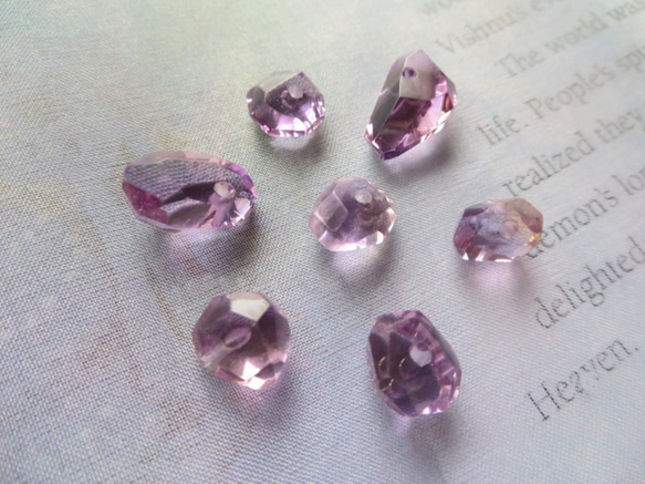 *♥*Amethyst with Smoky Quartz Beautiful cut Beads*♥* 2枚目の画像