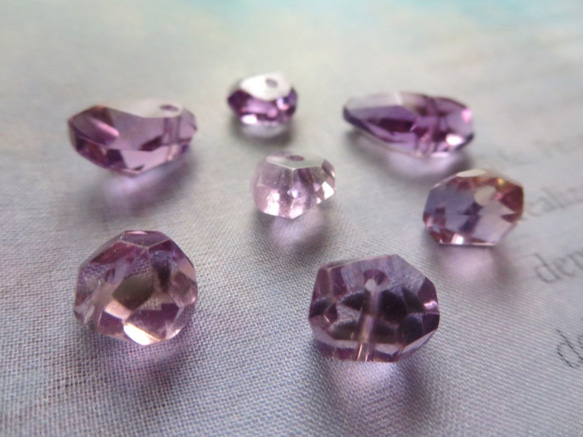 *♥*Amethyst with Smoky Quartz Beautiful cut Beads*♥* 3枚目の画像