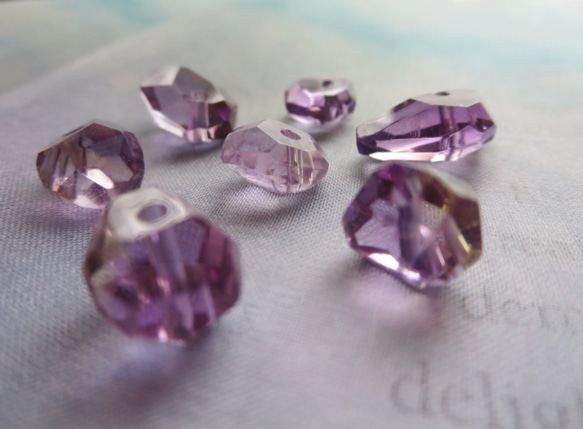 *♥*Amethyst with Smoky Quartz Beautiful cut Beads*♥* 4枚目の画像