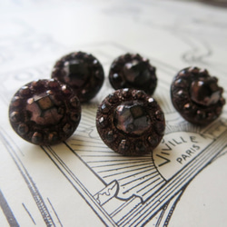 *♥*French Antique Glass Buttons Jet Copper Shade 1pcs*♥* 7枚目の画像