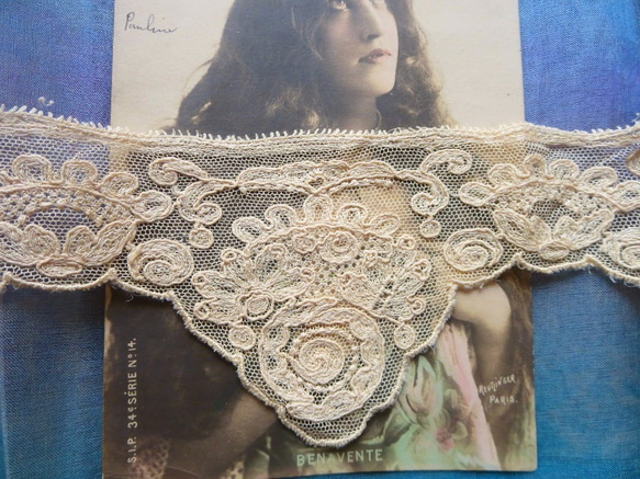 *♥*Antique Calais lace Handmade Lace Tea Cream*♥* 4枚目の画像