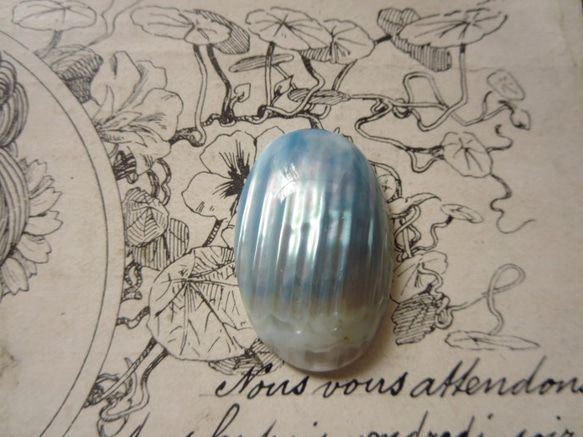 *♥Beautifuly Osmena pearl Cabochon Pale Blue Rainbow♥* 4枚目の画像