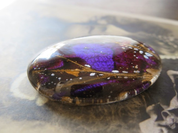 *♥*Butterfly Wing Cabochon Violet Bronze*♥* 5枚目の画像