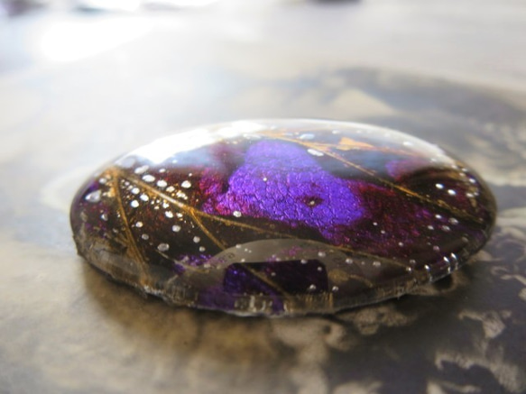 *♥*Butterfly Wing Cabochon Violet Bronze*♥* 7枚目の画像
