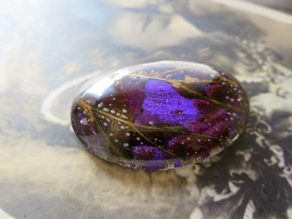 *♥*Butterfly Wing Cabochon Violet Bronze*♥* 8枚目の画像