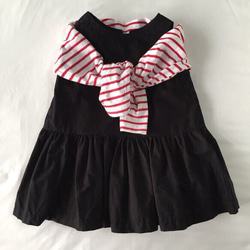 半額サンプルセール　親子setお揃いオールブラックローウエストワンピース size80 大人　Freesize(L) 3枚目の画像