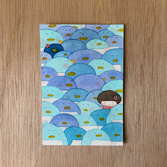 鳥と花の鉛筆画（フレーム付き） シルバーポイント シルバーモダン小説