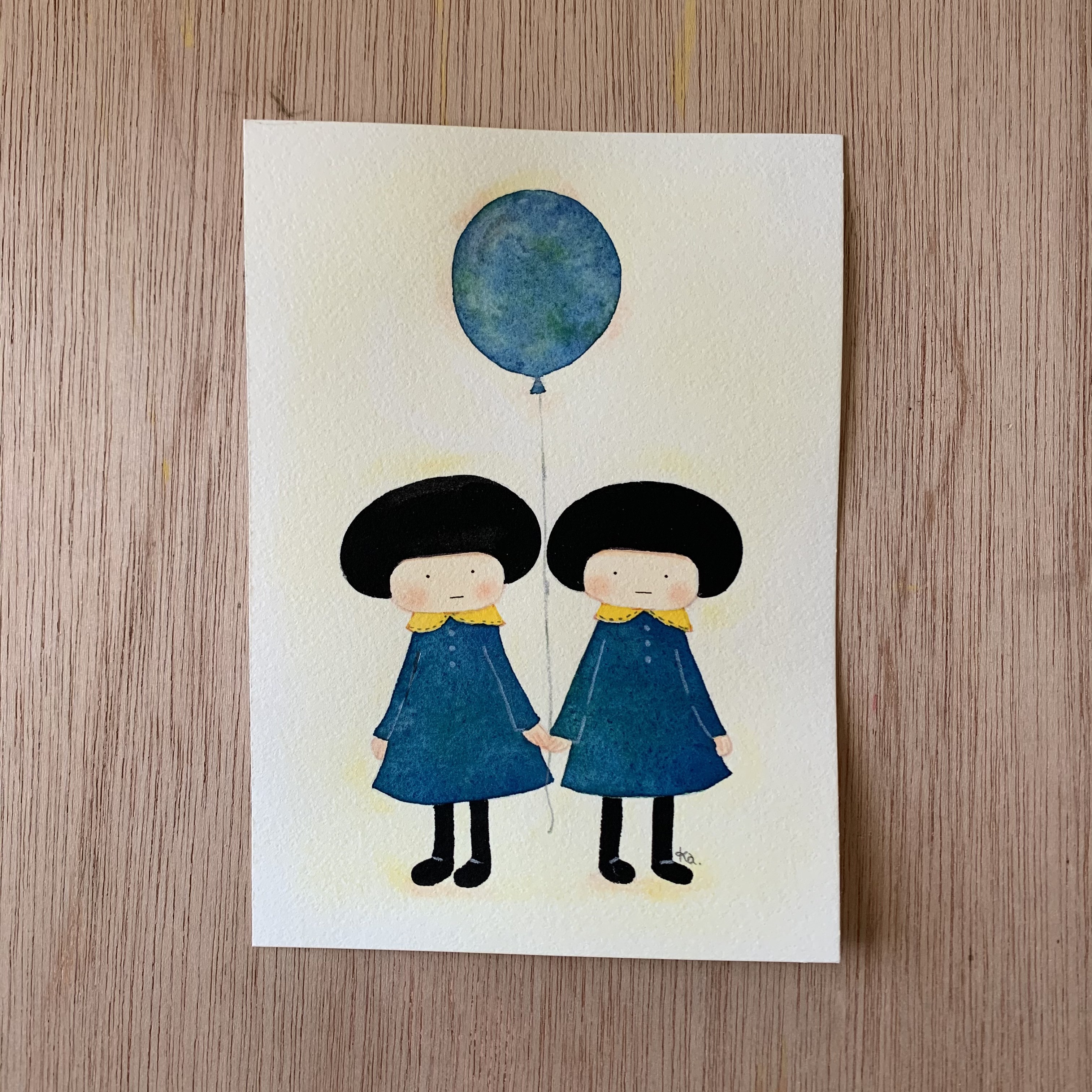 「空色の風船」原画　送料無料