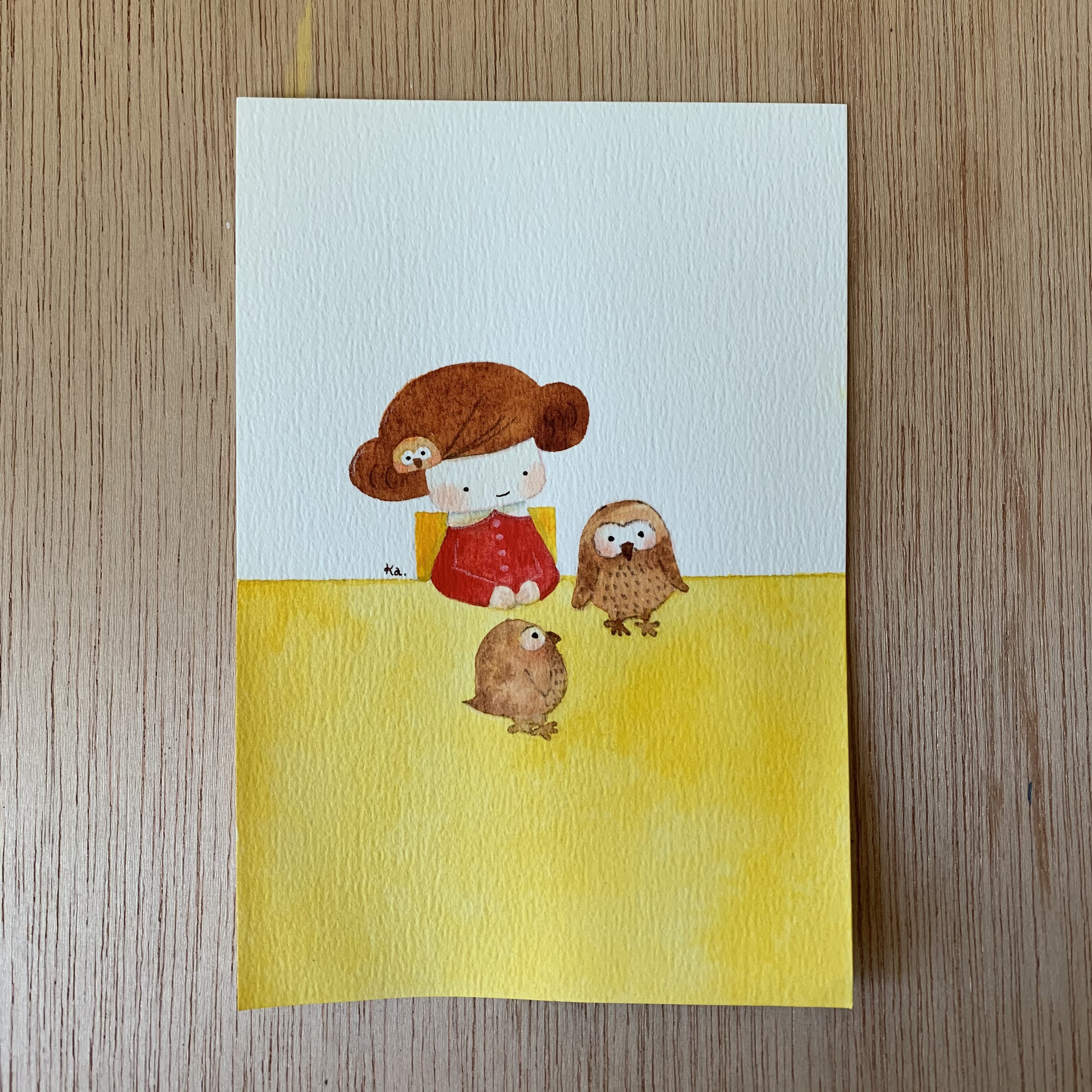 「ふくろう」原画　送料無料