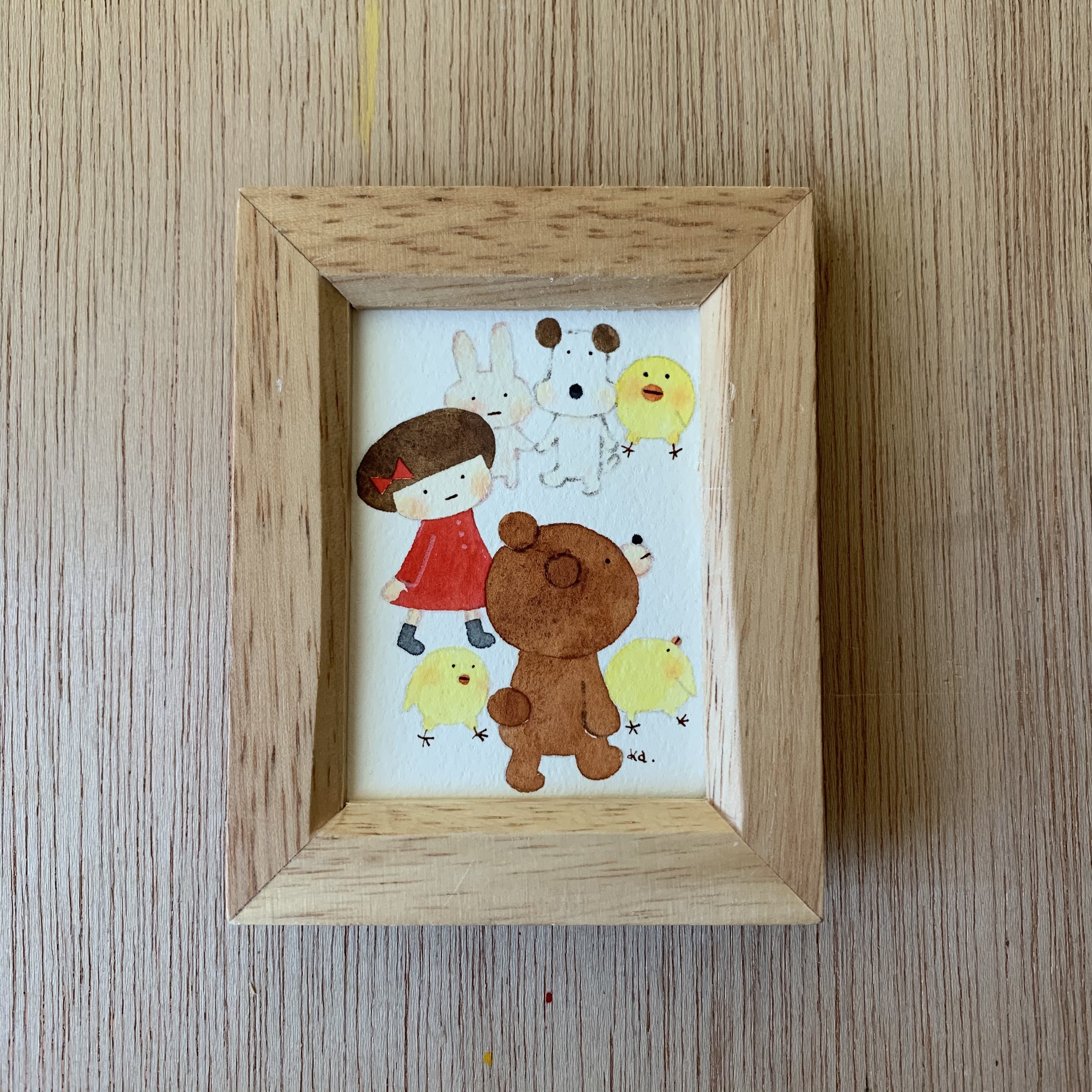 「ついて行く」ミニ額　原画