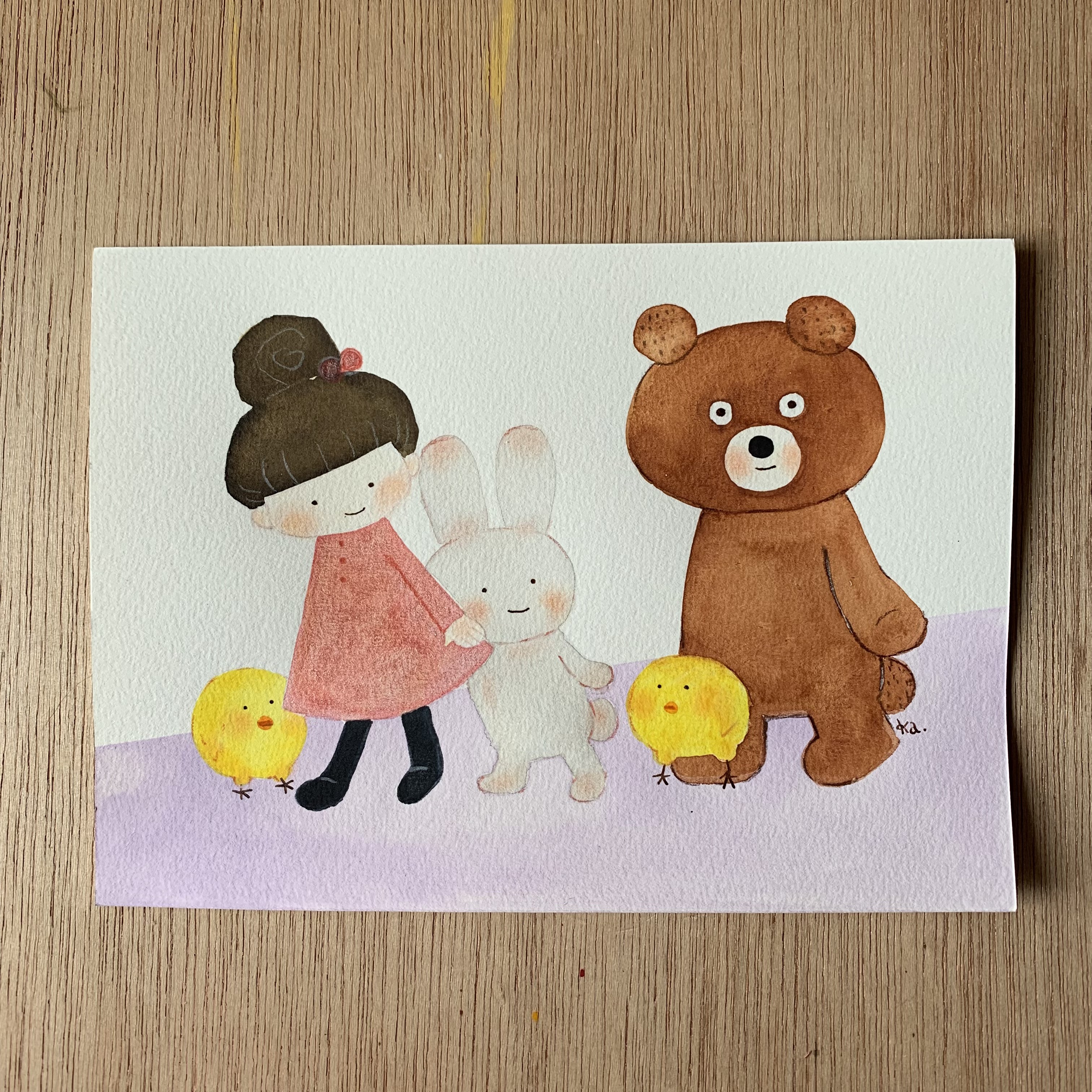 「穏やかな世界」キラキラ原画　送料無料