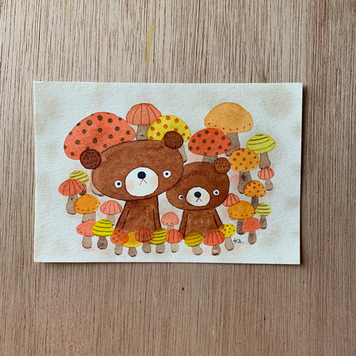3つ子きのこの水彩画 (原画) 3つ子きのこの水彩画 (原画)