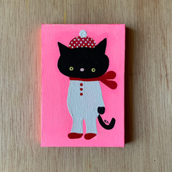 黒猫さん」キャンバス画