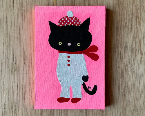 黒猫さん」キャンバス画 絵画 pukkoa_kats 通販 12257377