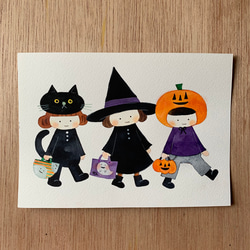 「happy halloween」原画　送料無料　 1枚目の画像