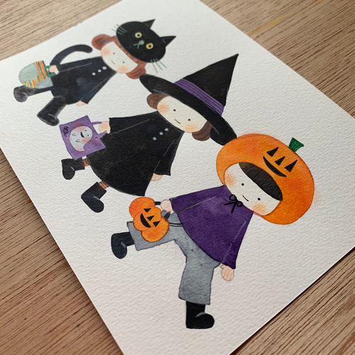 Nさま専用（原画）Happy Halloween2025【A5／水彩／#2639 Nさま専用（原画）Happy Halloween2025【A5／水彩／#2639 【柴崎