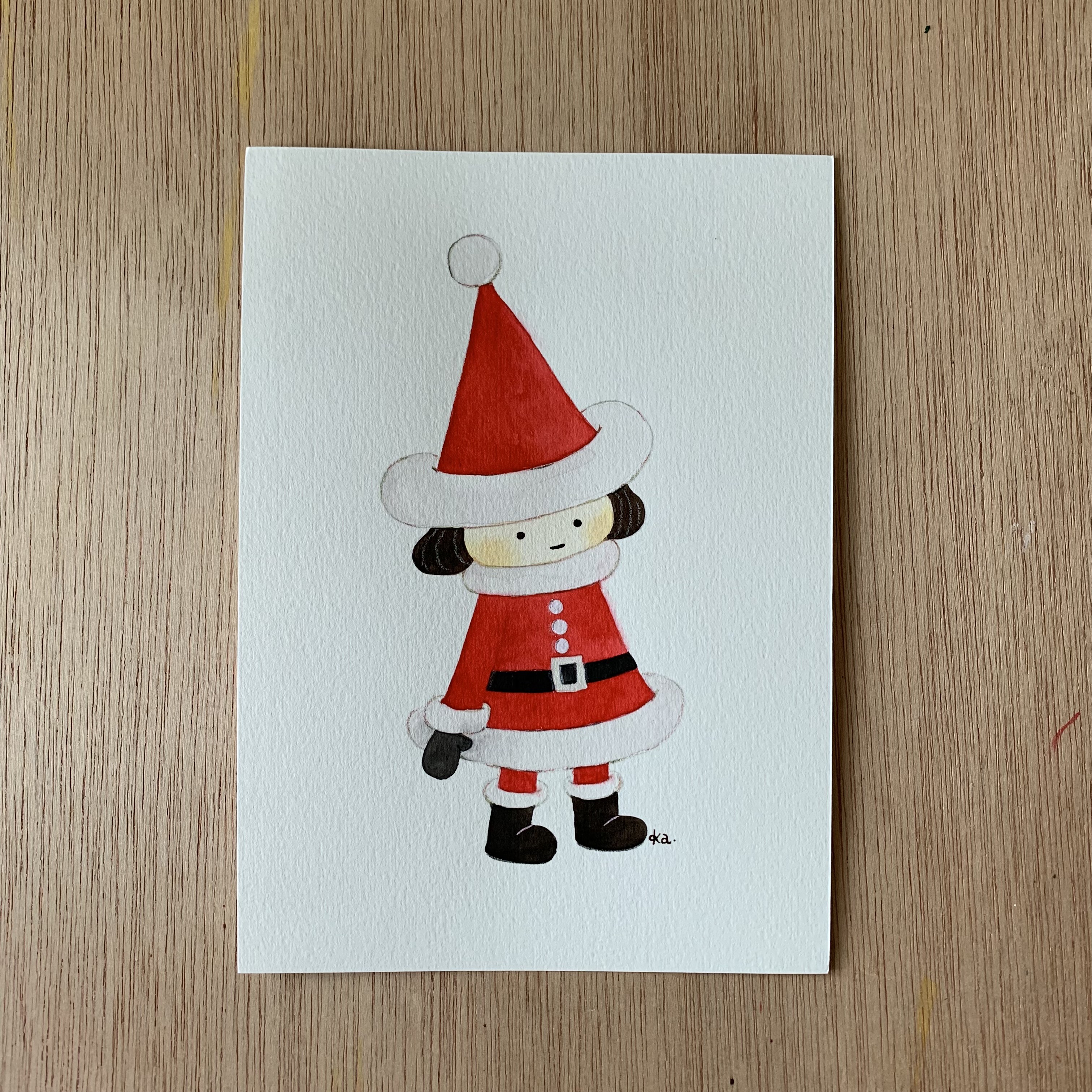 「かわいいサンタさん」キラキラ原画　送料無料
