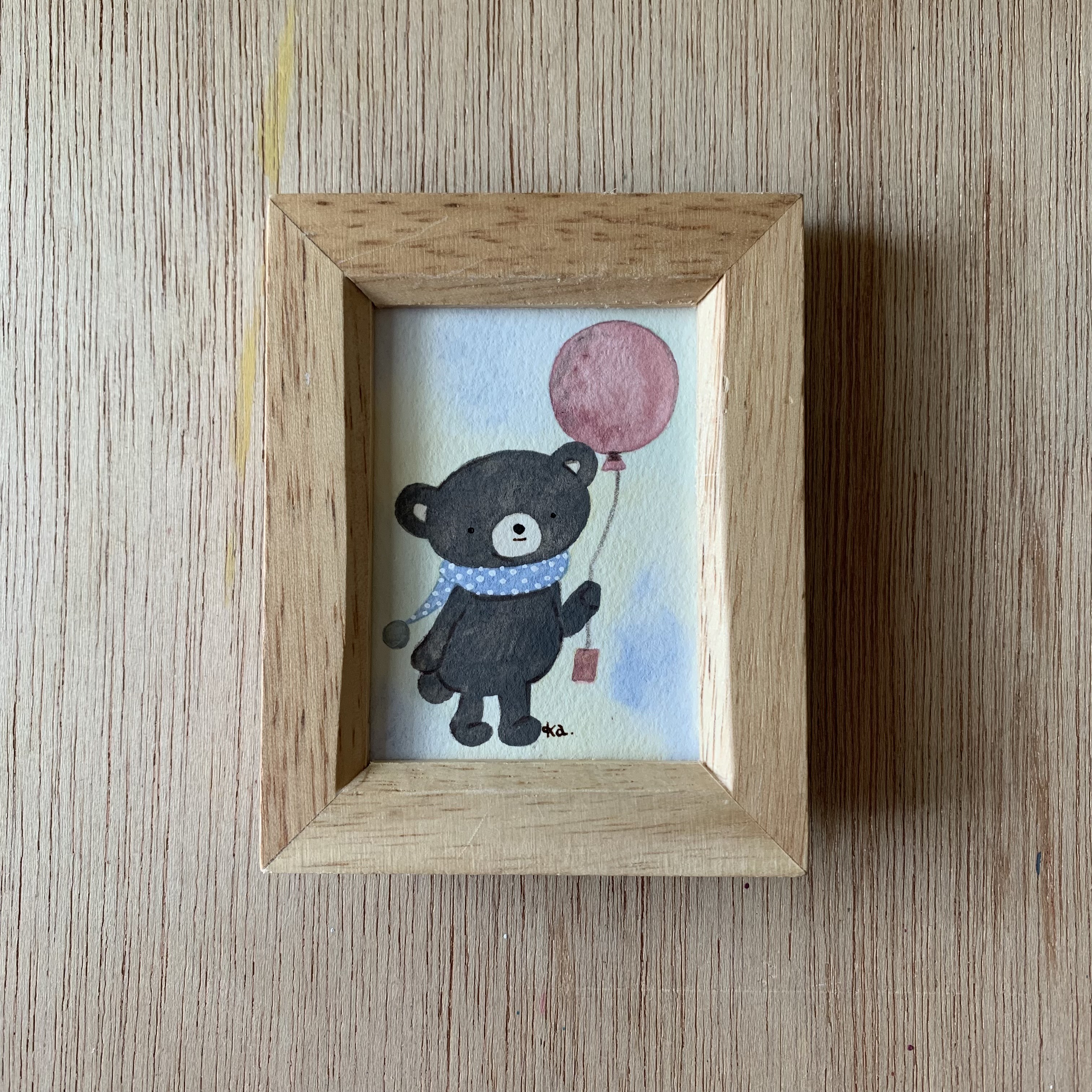 「薄紅色の風船」ミニ額　原画