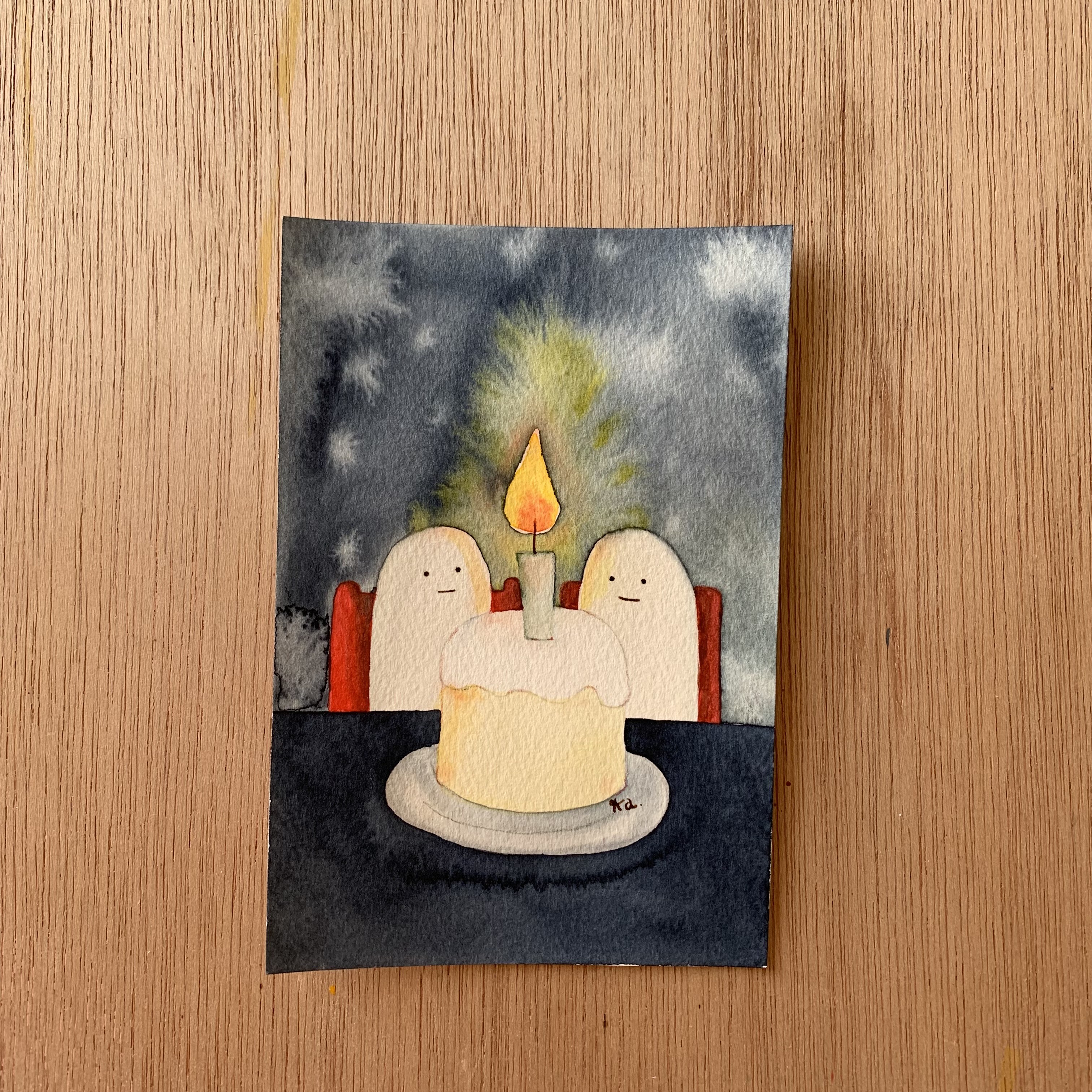 「灯りの中」原画　送料無料