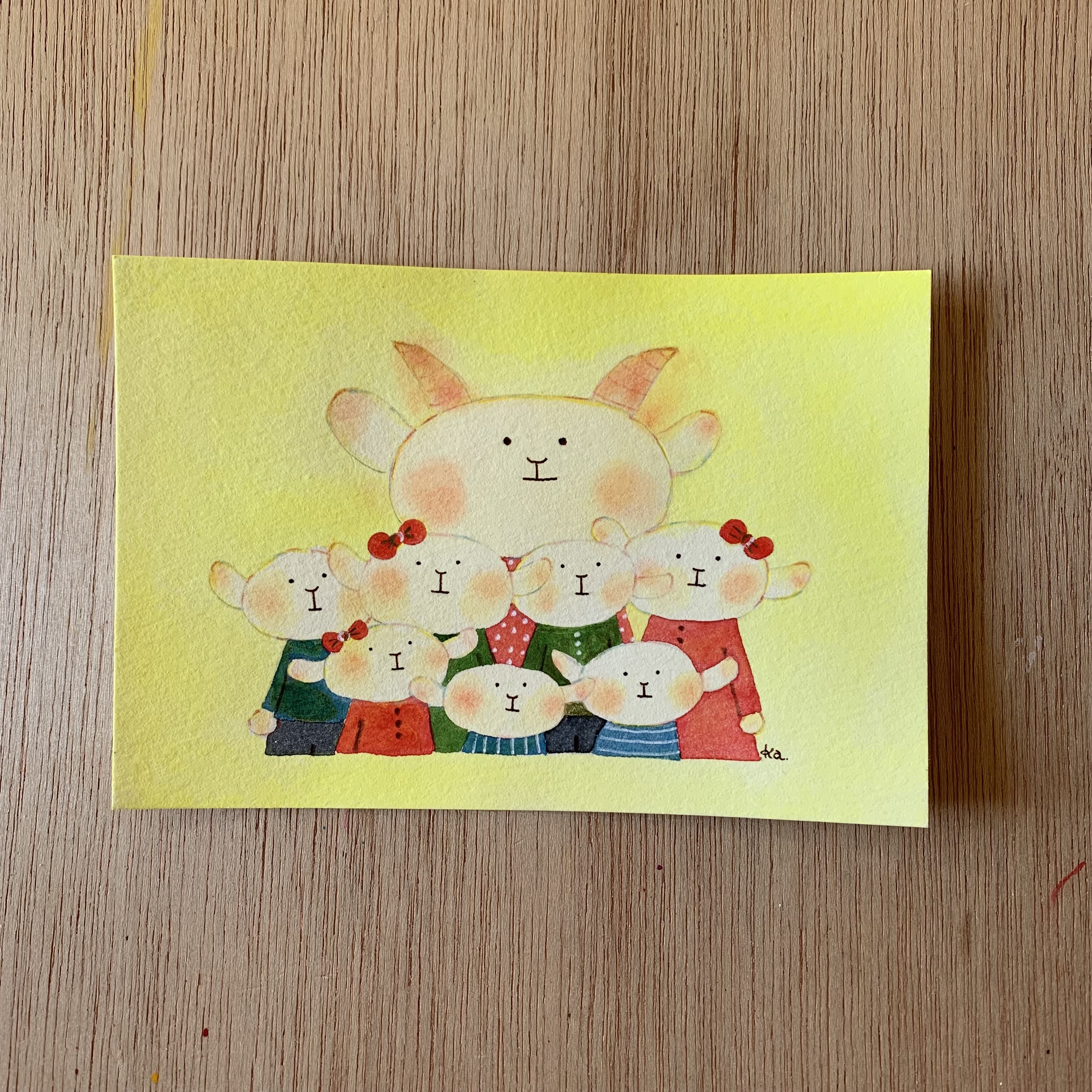 「seven little children」原画　送料無料