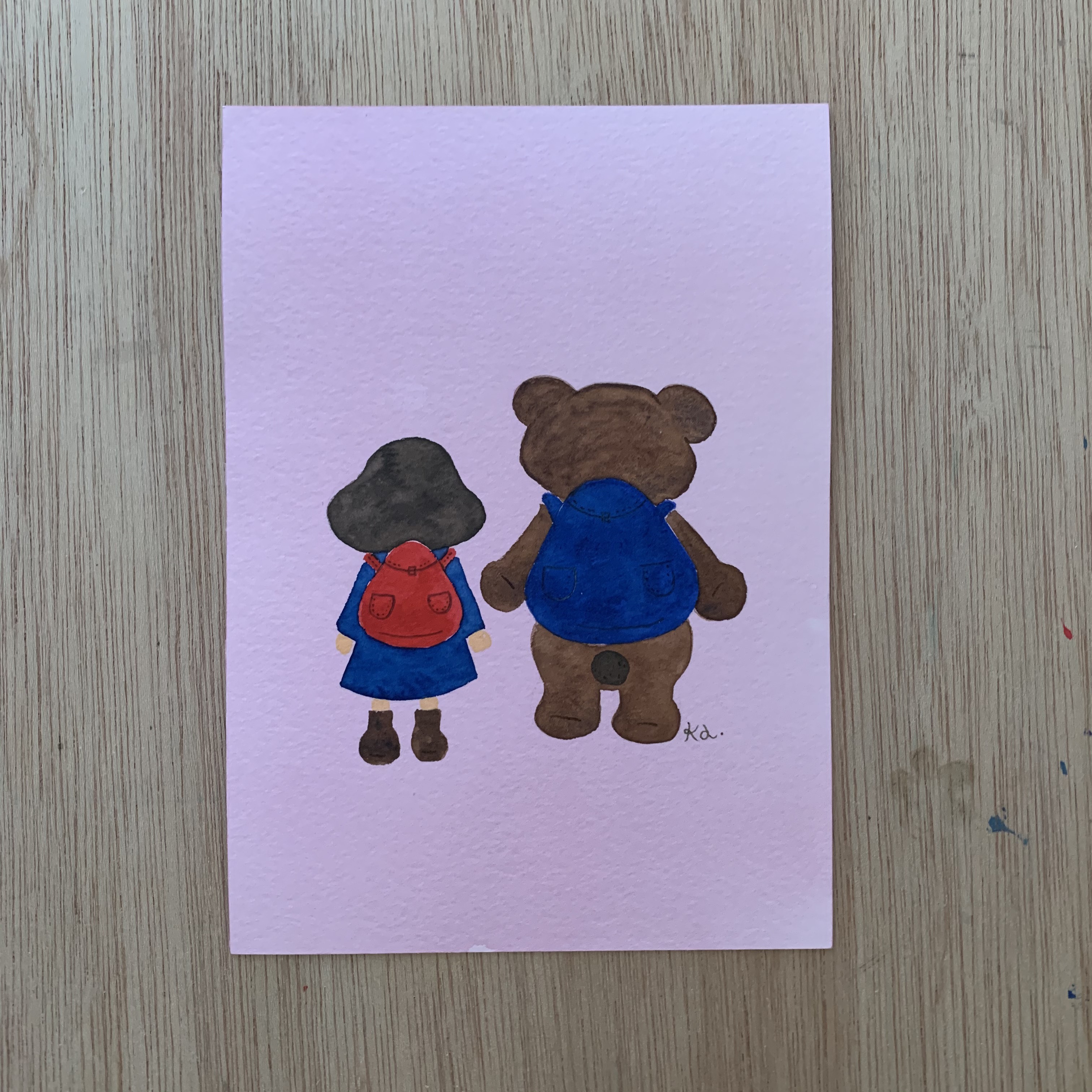 「帰ろう」送料無料　原画　水彩画