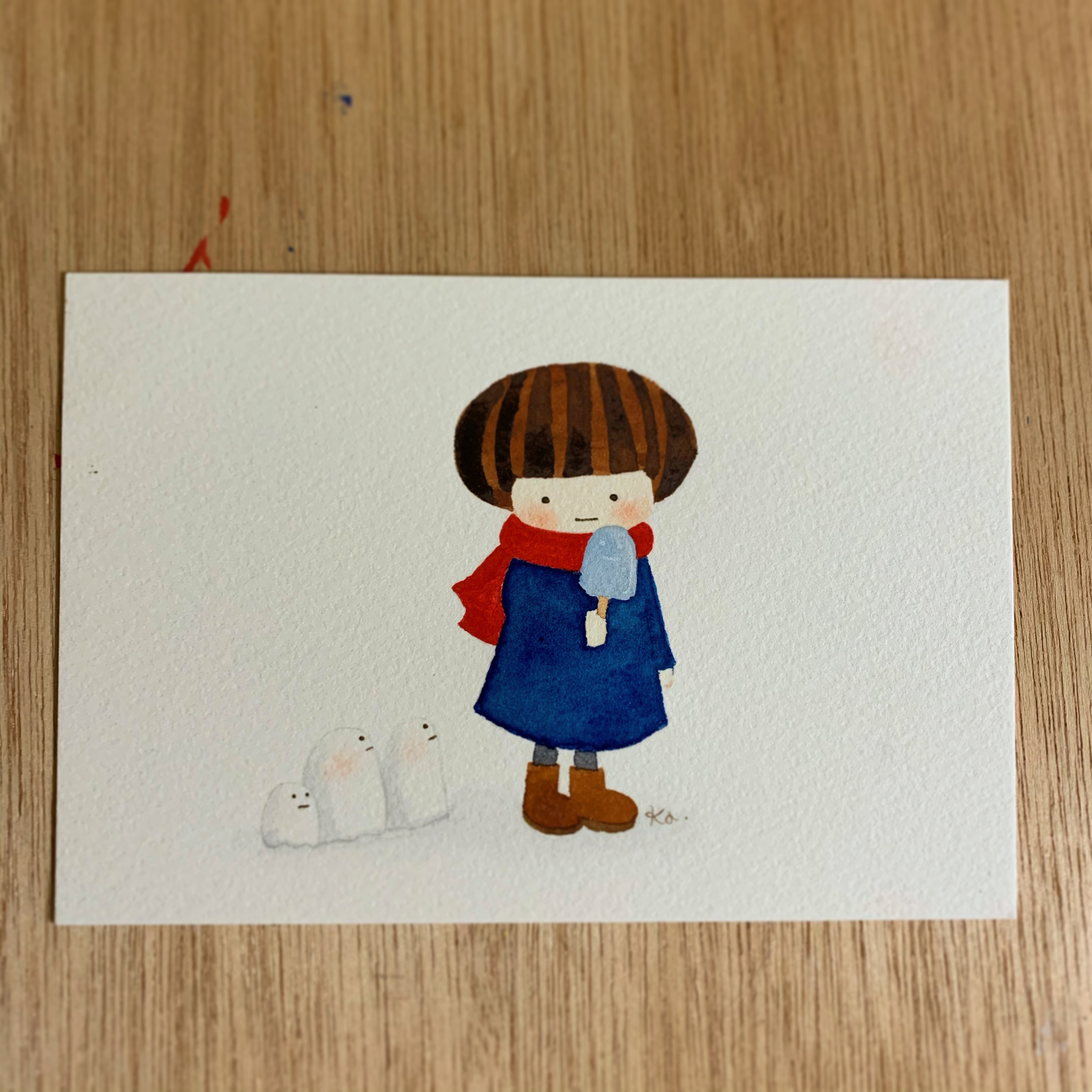 「小さいコットンさんとアイスキャンディー」原画　送料無料