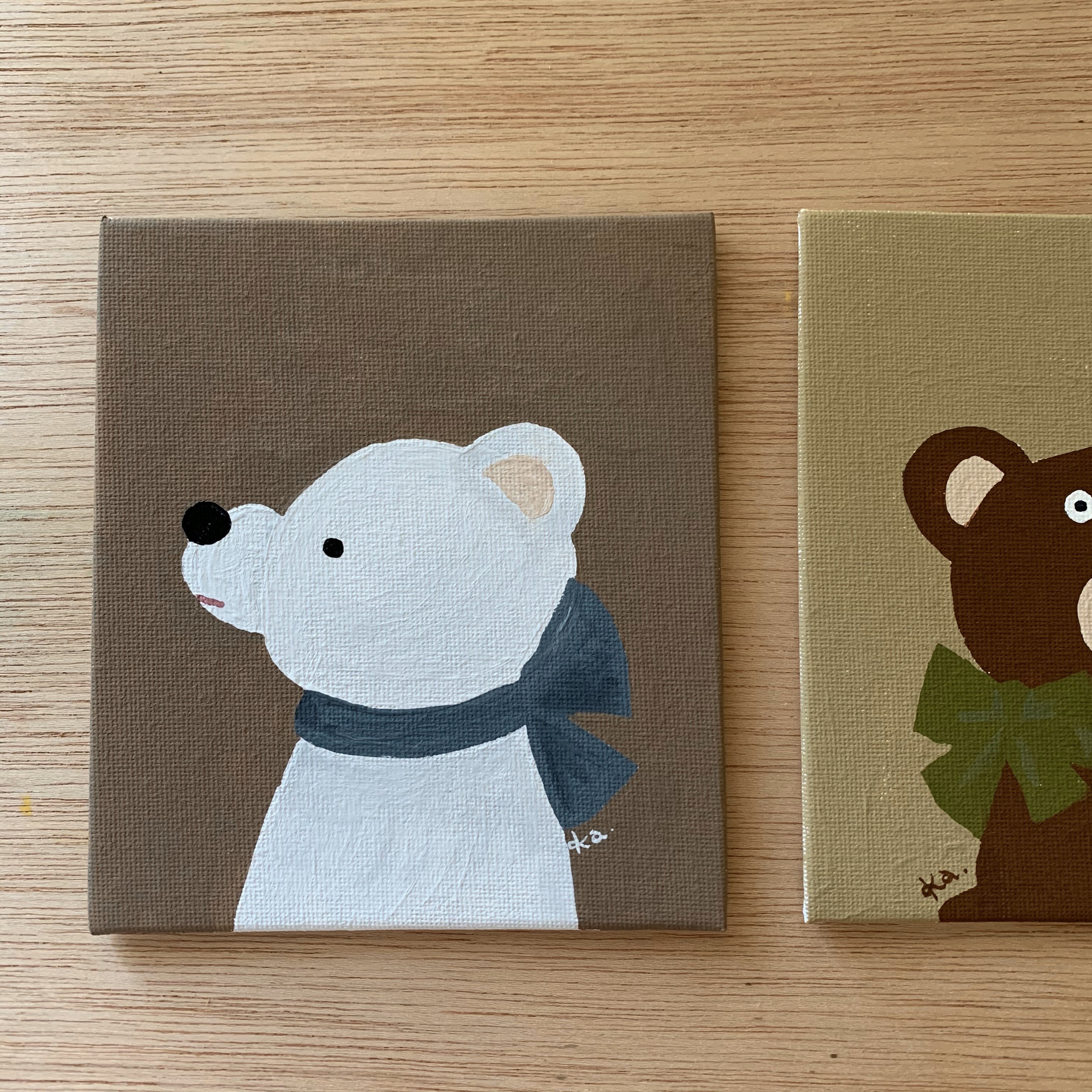 「考えがあるんだ」キャンバスボード画　原画 10,000円