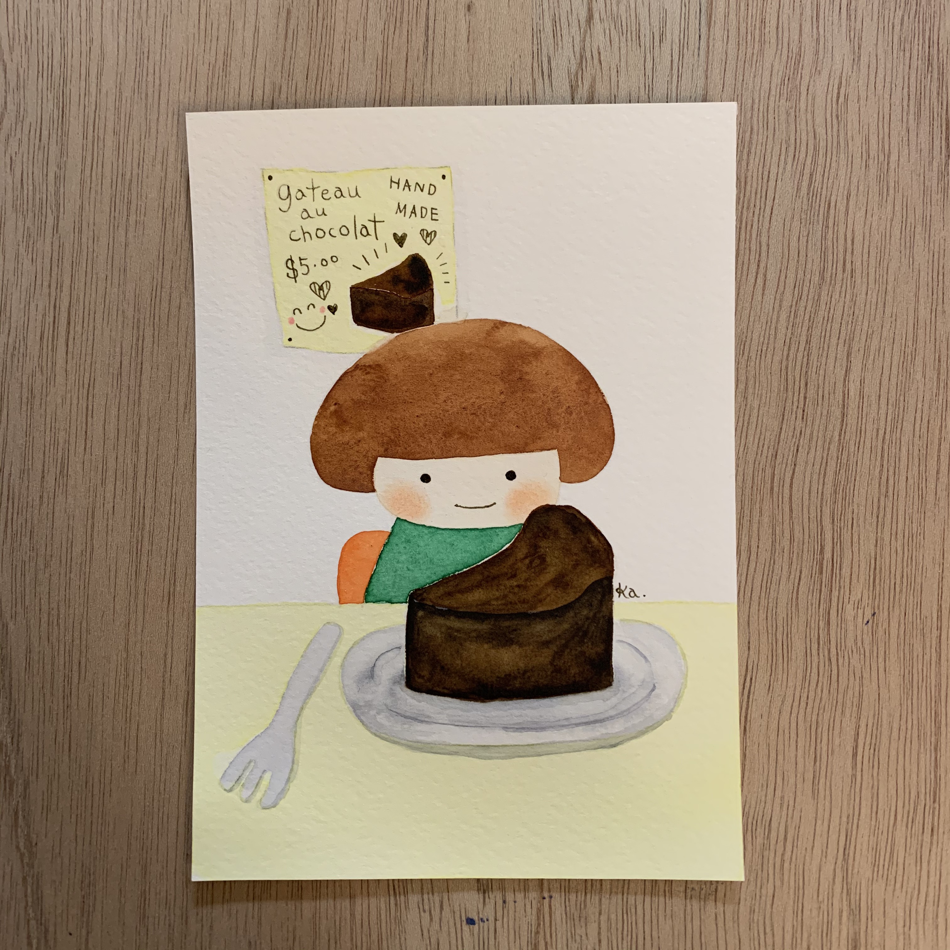 「ガトーショコラお待たせいたしました」原画　送料無料