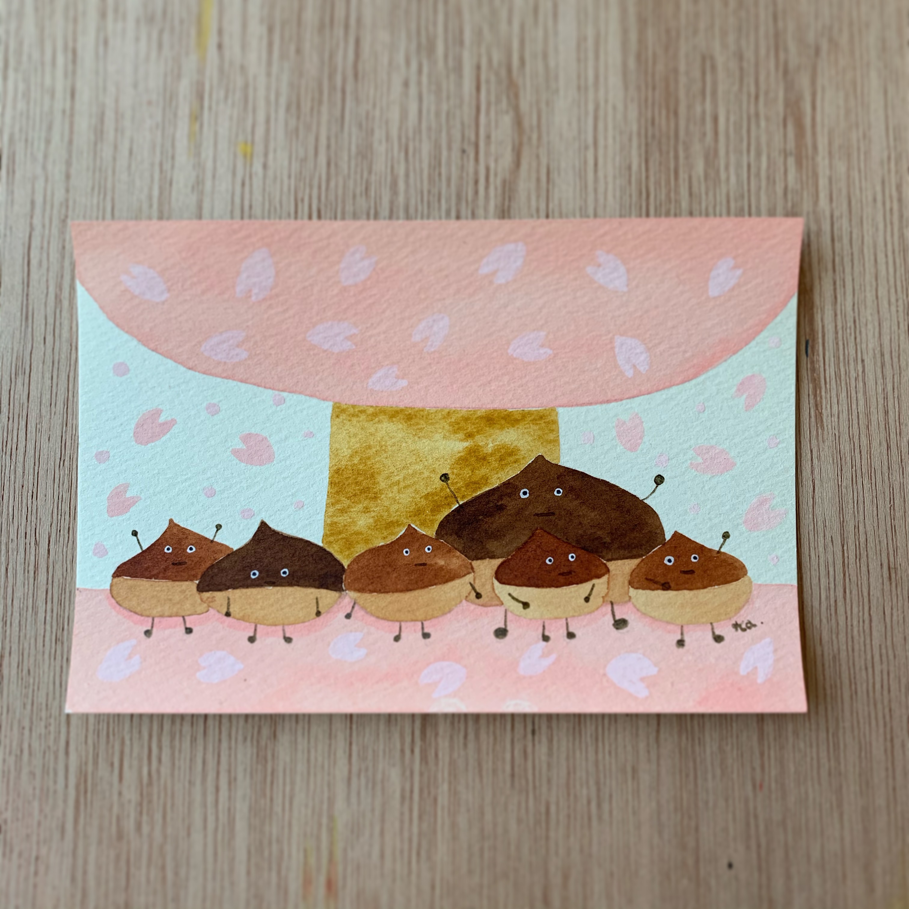 「大きなサクラの木の下で」　原画　送料無料