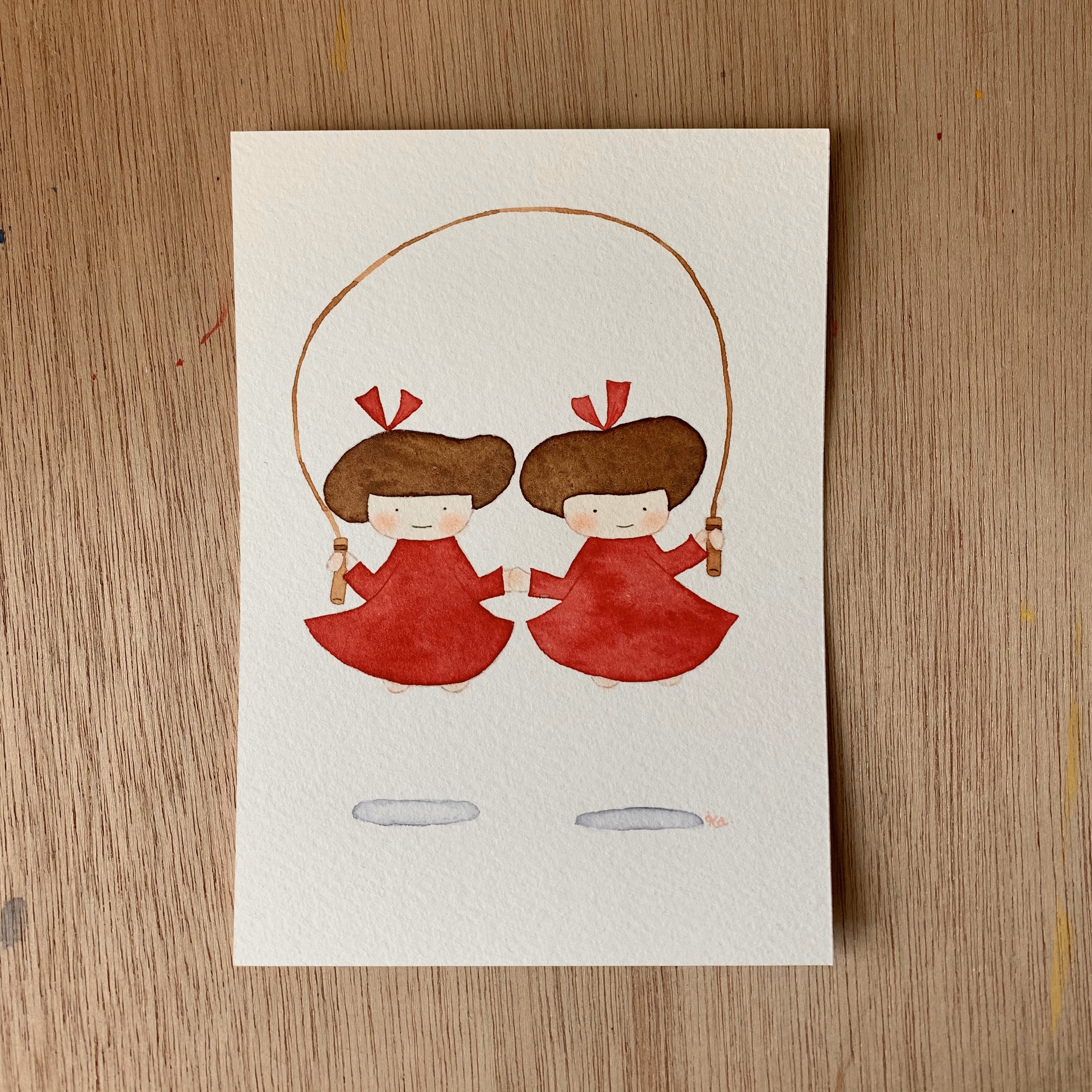 「一緒に跳ぶ！」原画　送料無料