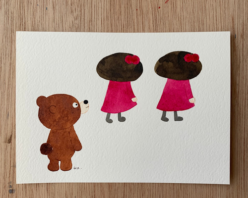 アクリル画 原画【くまさん】 絵画