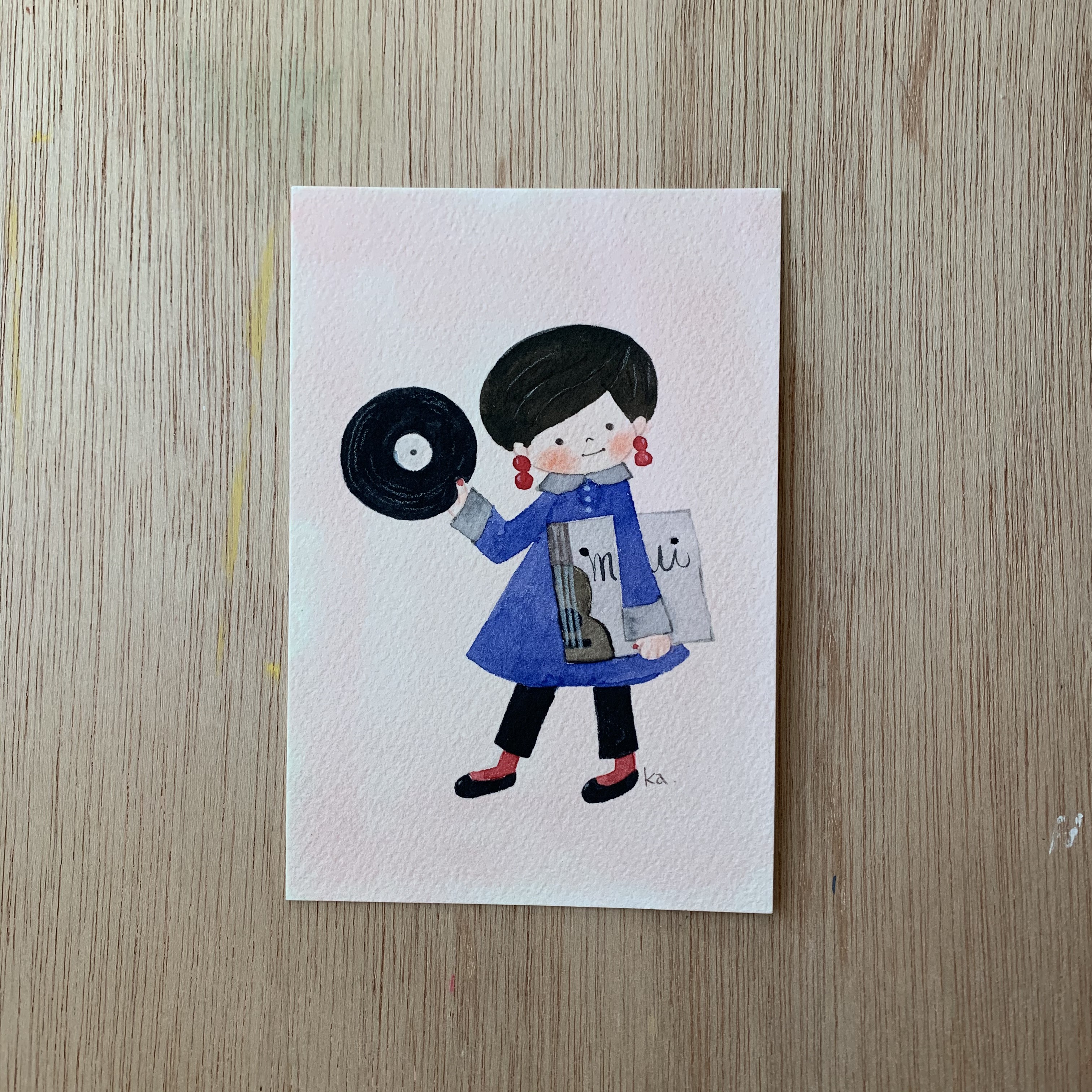 「LPレコード」　原画　送料無料
