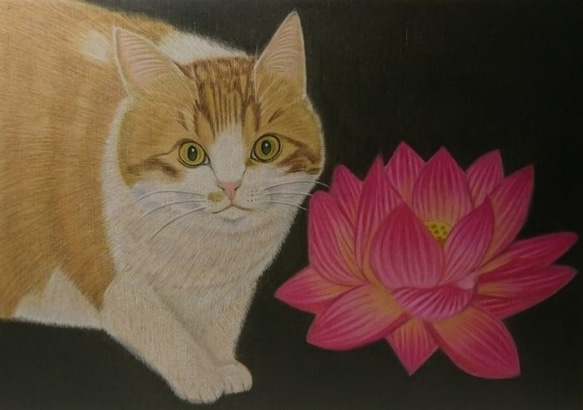 【B5】猫さんのリアルな似顔絵オーダーメイド【マット入りの額つき】 1枚目の画像