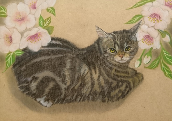 【B5】猫さんのリアルな似顔絵オーダーメイド【マット入りの額つき】 5枚目の画像