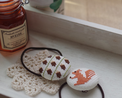 2.7センチくるみボタンヘアゴム♡ブルーばら刺繍 6a2965eeb07f4307c5a53522cdbb27