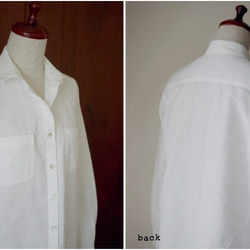 白いリネンのレギュラーシャツ　Lサイズ 2枚目の画像