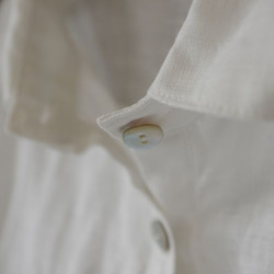 白いリネンのシャツワンピ　Mサイズ 2枚目の画像