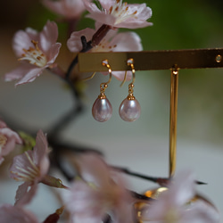 春の訪れ✴︎ピンクパープル湖水真珠のピアス/イヤリング 3枚目の画像