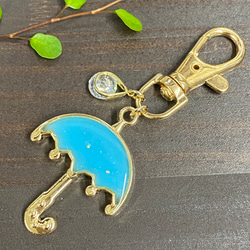 傘のキーホルダー(blue) 3枚目の画像