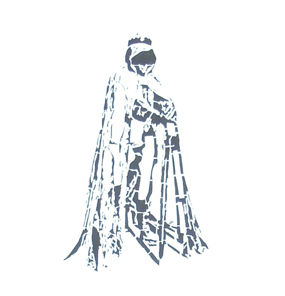 ＜マントのアーサー王＞　-手でペイントされたシンプルなＴシャツ「受注生産」Unisex 3枚目の画像