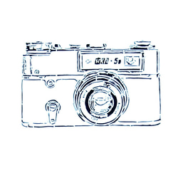 カメラB　-手でペイントされたシンプルなＴシャツ「受注生産」Unisex 3枚目の画像