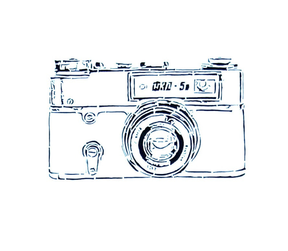 カメラB　-手でペイントされたシンプルなＴシャツ「受注生産」Unisex 3枚目の画像