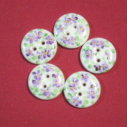 手描き上絵付♡磁器ボタン(2㎝)紫 1枚目の画像