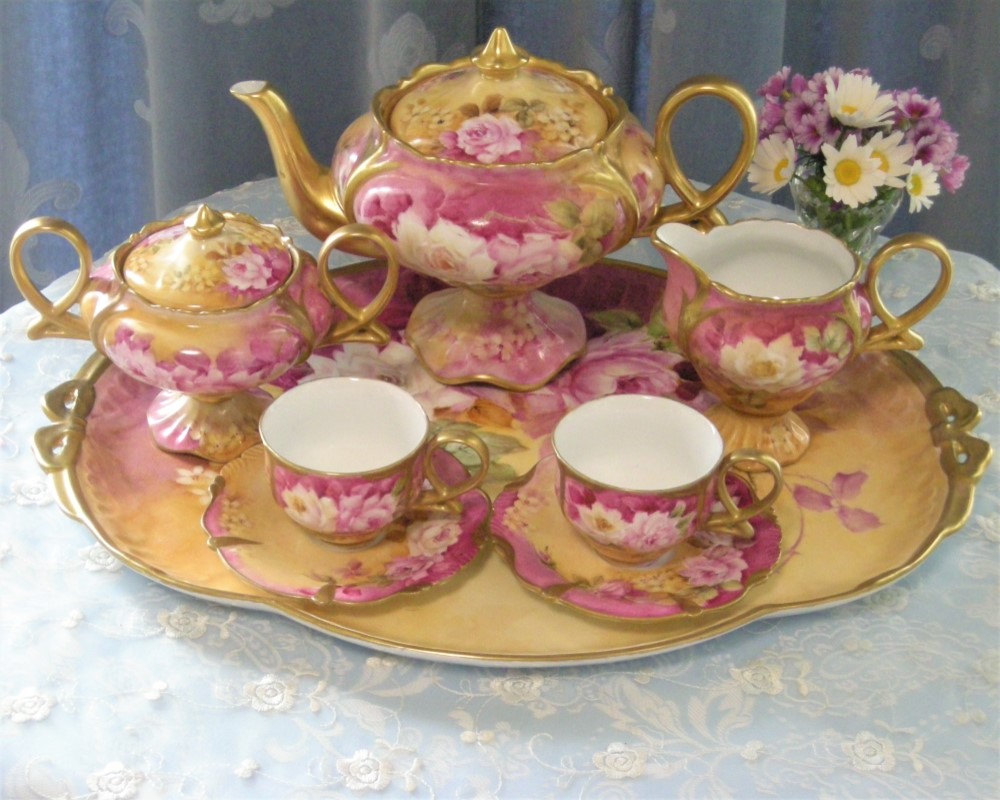 手描き上絵付♡薔薇デミタスセット