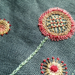 刺繍の麻バッグ 1枚目の画像